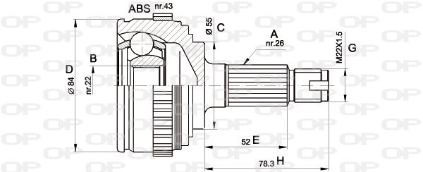 OPEN PARTS Nivelsarja, vetoakseli CVJ5282.10